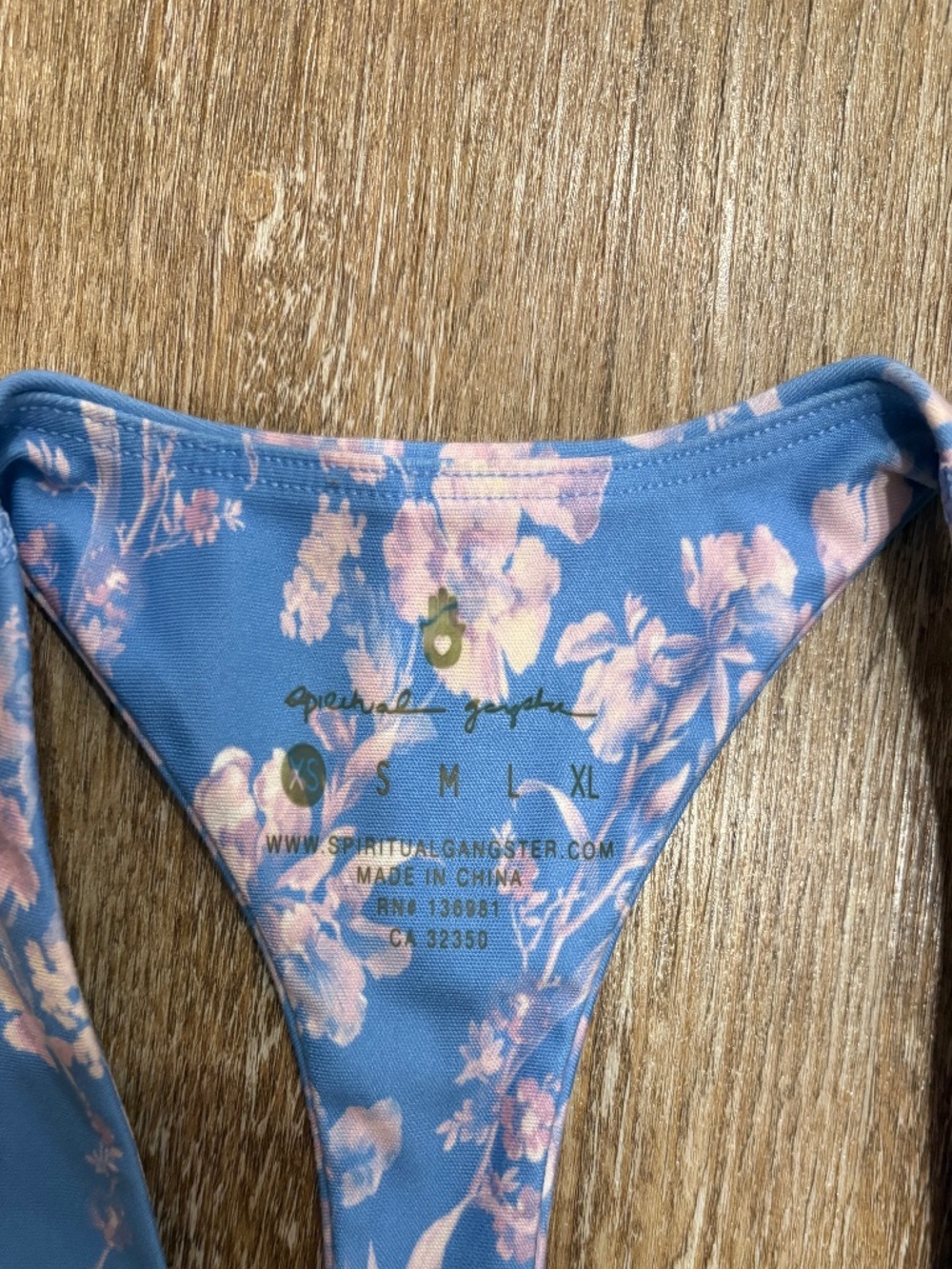 Spiritual Gangster Blue Floral Matching Set - Racerback Sports Bra & Leggings - Picture 7 of 8